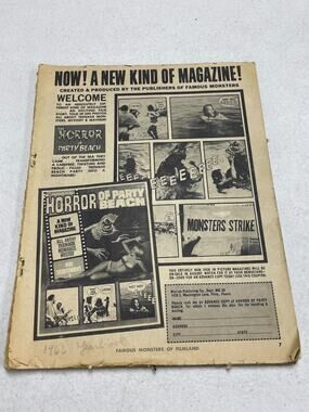 Vtg 1964 Famous Films #1 Horror of Party Beach Comic Book Magazine